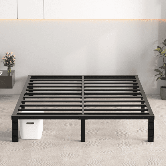 GELBIY Queen Bed Frame, Queen Size Heavy Duty Metal Platform Bed Frame with 12" Under Bed Storage, Black