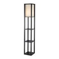 thumbnail image 1 of Tall Black Wood Floor Lamp with Two Shelves, 1 of 1