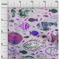 thumbnail image 2 of oneOone Cotton Poplin Twill Violet Fabric Asian Block Fish Craft Projects Decor Fabric Printed By The Yard 56 Inch Wide, 2 of 4