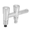 thumbnail image 4 of Robinet en Acier Inoxydable G1/2 1 Entrée 2 Sortie Lave-Linge Robinet d'Eau pour la Maison Salle de Bain Balcon, 4 of 14