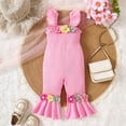 thumbnail image 2 of MIASHUI Stylish Girls Romper Jumpsuit Floral Design Fly Sleeve Casual Wear for Spring and Summer, 2 of 4
