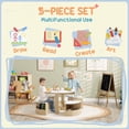 thumbnail image 4 of Qaba 5 Piece Kids Table and Chair Set with Storage for Kids Room, White, 4 of 10
