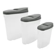 thumbnail image 4 of Mainstays 3 Pieces Grey Plastic Cereal Keeper Set with Lids, Food Storage Containers for Countertop and Pantry, 4 of 5