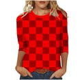 thumbnail image 2 of T-shirt Imprimé Chic pour Femme, Blouse Décontractée Tendance, Tissu Polyester Doux, Col Rond à Manches 3/4, Conçu pour un Usage Quotidien Polyvalent, 2 of 8