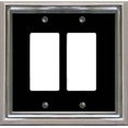 thumbnail image 1 of Atron Electro Industries Estate Black on Chrome Double Rocker Wall Plate, 1 of 1