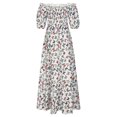 thumbnail image 4 of MesaSe Robes Bohèmes à Fleurs pour Femmes, Épaules Dénudées, Fluides, Ligne A, Plage, Fête, Robe Maxi, Robes de Retour à la Maison, 4 of 7