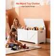 thumbnail image 2 of KFFKFF Kids Storage Bench, Wooden Toy Box Chest, Large Storage Cabinet with Safety Hinge, Toddlers Storage Bench, White, 2 of 8