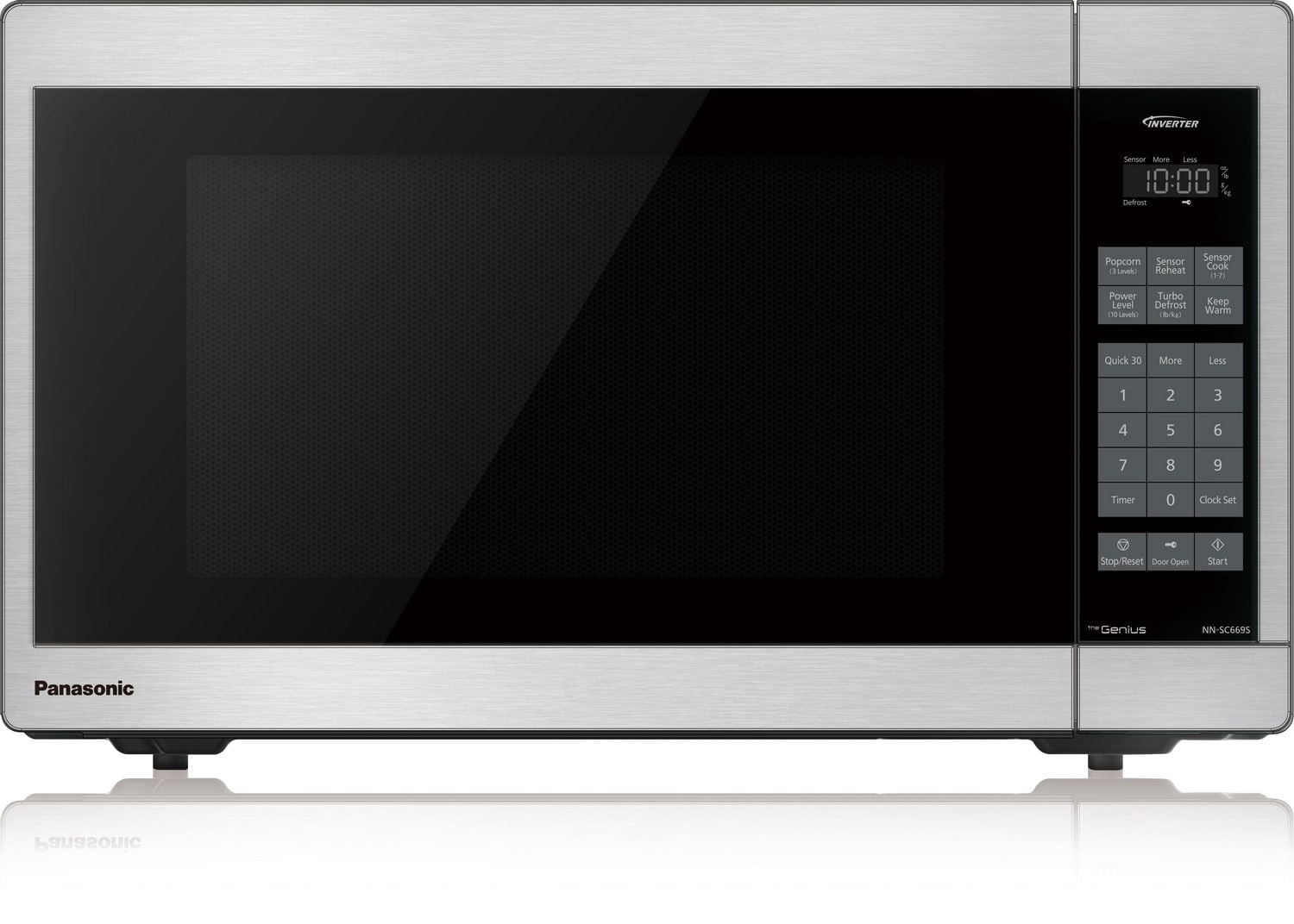 Panasonic NNSC669SC Mid Size Genius Inverter 1200 W High Power Microwave Oven, 7 Auto Cook Menus, Child Lock, Stainless Steel