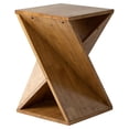 thumbnail image 1 of COZAYH Farmhouse End Table, Square Solid Pedestal Design, for Living Room, Brown, 1 of 8