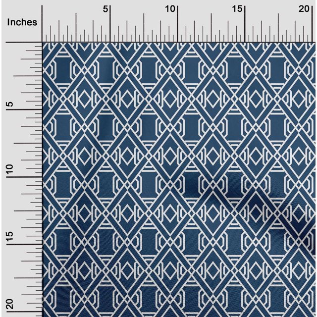 oneOone Cotton Cambric Fabric Check & Geometric Print Fabric By Yard 56 Inch Wide