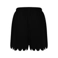 thumbnail image 4 of asjyhkr Plus Size Womens Summer Shorts Drawstring Elastic Ruffle Wave Wide Leg Shorts Solid Color, 4 of 6