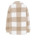 thumbnail image 3 of Timegard Womens Jacket Plus Size Plaid Stand Collar Button down Fleece Hooded Jacket Winter Fuzzy Warm Coat, 3 of 4