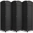 thumbnail image 1 of Sorbus 6 Panel Room Divider Tall Privacy Partition Screen Extra Wide Double Hinged Mesh Hand-Woven Folding Wall Divider - 6ft, 1 of 7