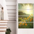 thumbnail image 1 of Yellow Flowers in Meadow At Morning - Floral Canvas Art Print, 1 of 3