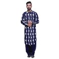 thumbnail image 1 of Atasi Printed Pathani Kurta With Salwar For Men Indian Summer Ethnic Set, 1 of 5