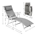 thumbnail image 3 of Costway Chaise Longue Pliante d'Extérieur 2 Pcs avec Coussin Gris, 3 of 10