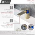 thumbnail image 3 of Stylish Single-Handle Brushed Gold Bathroom Faucet Height 5⅞" B-111G, 3 of 12
