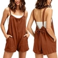thumbnail image 2 of Sentmoon Shorts Jumpsuit for Women Sleeveless Linen Rompers Women Solid Color Backless Regular Fit Women's Jumpsuits, Rompers & Overalls Summer for Lounge and Relax S-3XL, 2 of 9