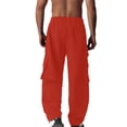thumbnail image 3 of Plebaso Pantalon Cargo pour Homme, Pantalon de Randonnée Décontracté à Cordon, Léger, Uni, Pantalon de Travail d'Extérieur pour Homme, 3 of 5