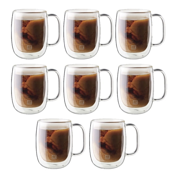 ZWILLING Sorrento Plus 8 Piece Coffee Mug Set - Value Pack, Transparent