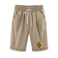 thumbnail image 1 of Summer Cotton Linen Shorts for Women Drawstring Elastic Waist Loose Fit Lounge Long Shorts Knee Length with Pockets, 1 of 5