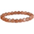 thumbnail image 1 of Bracelet Extensible en Perles Rondes de 8 mm en Pierre de Soleil Orange Naturelle de Qualité A, Unisexe, 7 Pouces, 1 of 2