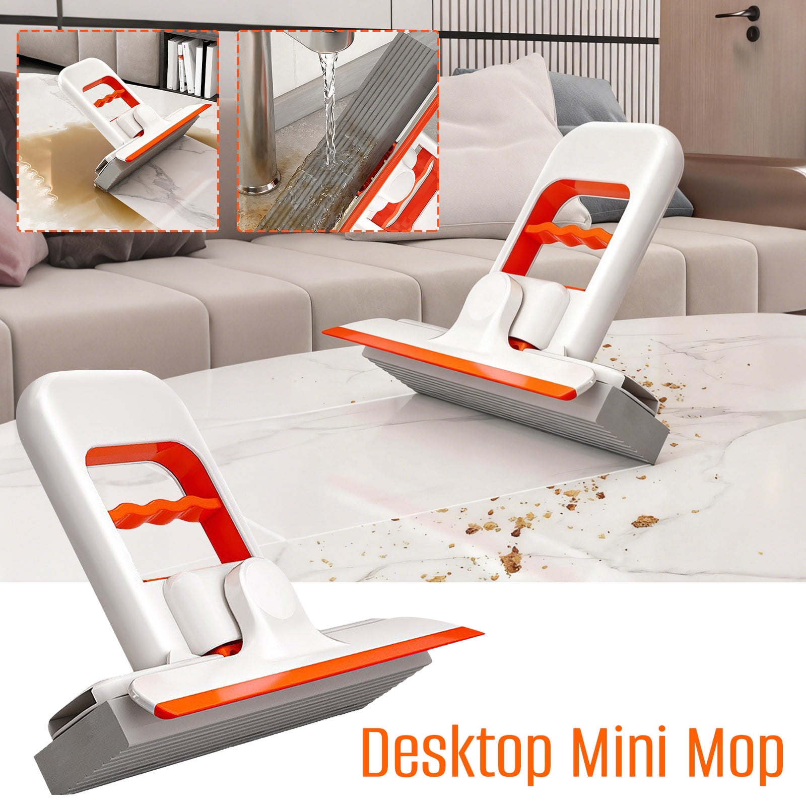 Amzcrzy Home Decor, Brushes, Cleaning Brush, Cleaner Brush, Folding Mini Mop Hand Wash Free Desktop Lazy Mop lazy mop
