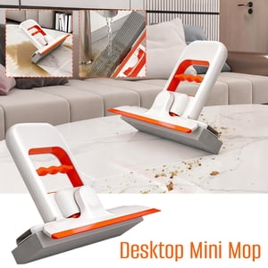 Folding Mini Mop for Desks & Cars - Hands-Free Wash & Wring, Compact Portable Lazy Mop, Microfiber Desktop Cleaner for Home & Car, JKODE