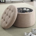 thumbnail image 5 of Convenience Concepts Designs4Comfort Round Ottoman in Beige Fabric, 5 of 5