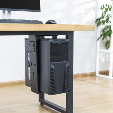 MotionGrey Under Desk Computer Mount CPU, Under Desk PC Mount, PC Holder adjustable height Swivelling 360 for PC Mount tower - Black