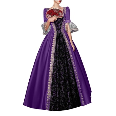 UPPADA Robe Victorienne Grande Taille pour Femmes à Laçage Manches Évasées Robe de Bal avec Corset Soirée Maxi Robes Vintage Robe Cocktail Robes de Mariage