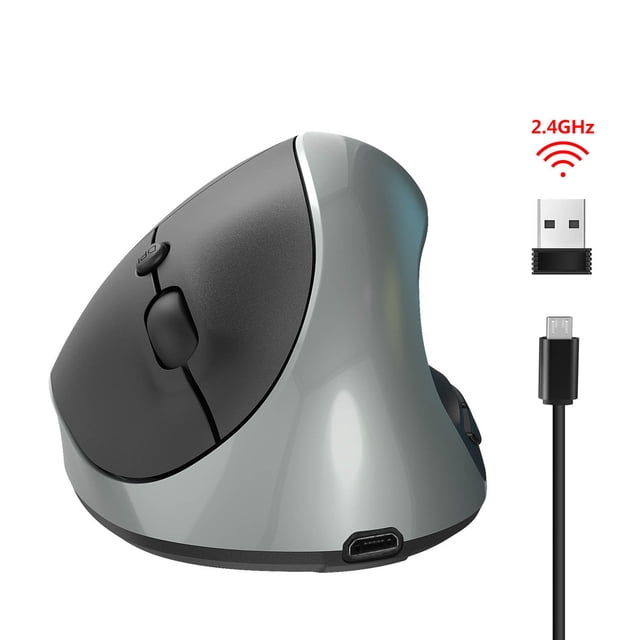EGNMCR Mouse, Gaming Mouse 2.4G Rechargeable Wireless Vertical Mouse, Ergonomically Designed 10 Meters Control, Built-in 600mah Lithium Battery, Suitable For Office Games Wireless Mous