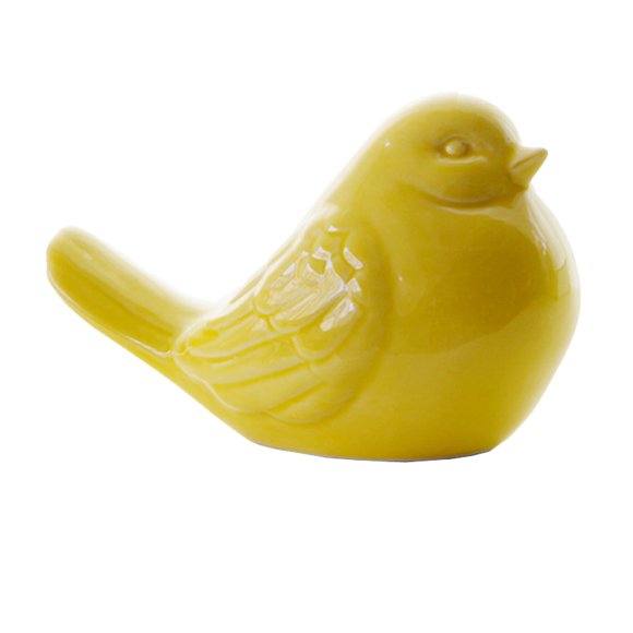 Yellow Glazed Ceramic Bird Figurine Decorative Bird Figurine, Outdoor Statue, Bird Sculpture for indoor and outdoor Use - home and garden Decor