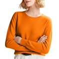thumbnail image 1 of ManxiVoo Chandail à Capuche Tricoté à Manches Longues et Col Rond pour Femmes, Automne Hiver, Tenue Décontractée, Taille TG, Orange, 1 of 8