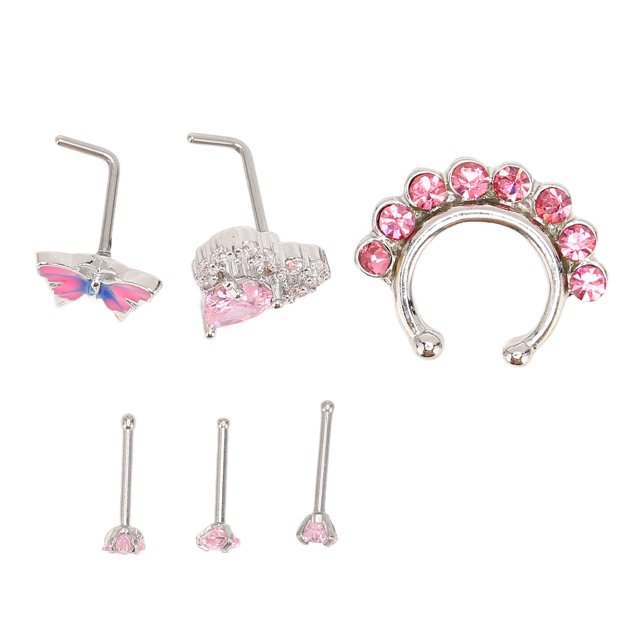 Nose Stud Rings,6pcs Nose Piercing Jewelry Nose Studs Piercing Jewelry Nose Rings Hoop Studs Finely Tuned Performance