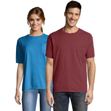 Hanes Mens ComfortWash Garment Dyed Short Sleeve Pocket Tee, 2XL, Cayenne