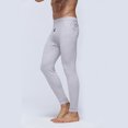 thumbnail image 2 of Men's Solid Color Leggings Elastic Comfort Long Sports Leggings, 2 of 3