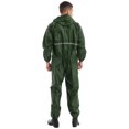 thumbnail image 4 of TiaoBug Combinaison Imperméable à Capuche pour Homme une Pièce, Combinaison de Pluie Réfléchissante, Salopette à Fermeture Éclair, Vert Foncé 3TG, 4 of 7
