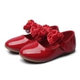 thumbnail image 2 of B91xZ Chaussures de Fille Robe Paillettes Fleur Petite Fille Talons Bas Fête Mariage Chaussures, Rouge 8.5, 2 of 5