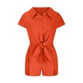 thumbnail image 3 of Birdeem Ensemble 2 Pcs Femme Mode Uni Cardigan Blouse à Manches Courtes + Pantalon Ample à Poches Ensembles Courts, 3 of 5