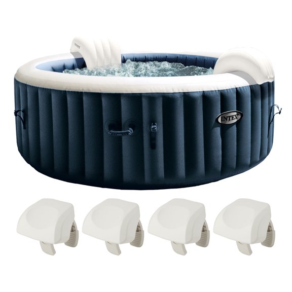 Intex PureSpa Plus Spa Gonflable Portable et Oreiller en Mousse, Blanc (Lot de 4)