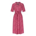 thumbnail image 4 of FcBaudy Robe à Manches Courtes à Col Rabattu Longueur Genou, Robes d'Été pour Femmes, Robes pour Femmes Robe d'Été Bohème à Imprimé à Manches Courtes avec Boutons et Bandage Longueur Genou Robe Femme, 4 of 8