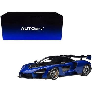 Autoart 76079 1-18 Scale Mclaren Senna Trophy Kyanos with Carbon Accents Model Car, Blue & Black