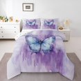 thumbnail image 1 of Erosebridal Ensemble de Literie Papillon Bleu Full, Couette Faune Mignonne, Décor Esthétique Violet, Réversible 3 Pcs, 1 of 8