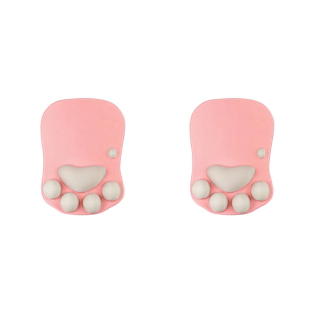 maskred Stylish Cat Paw Gaming Mouse Mat Wrist Protection Non-slide Base Safe Unique DS-015 pink gray 2Set