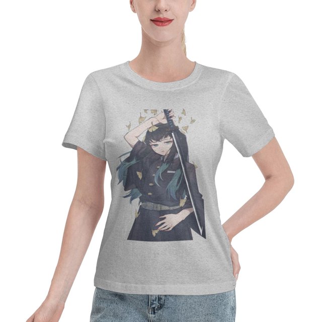 T-Shirt Basique à Manches Courtes pour Femmes Demon Slayer : Shitou Wuichiro