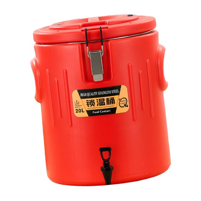jifeng Seau en Acier Inoxydable Seaux à Trois Parois avec Poignée Portable Grande Capacité 20 L avec Robinet