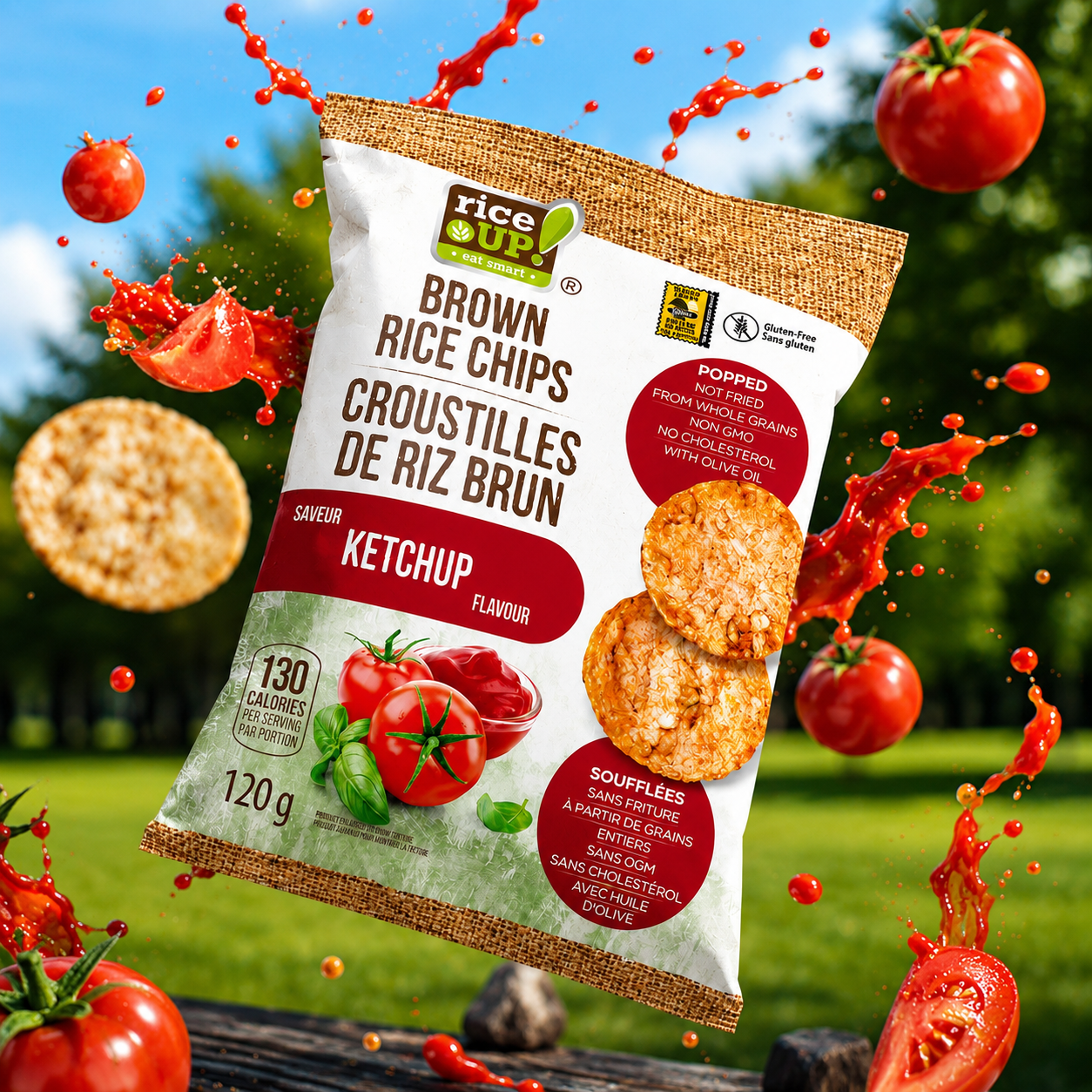 RiceUP! Croustilles de riz brun au ketchup