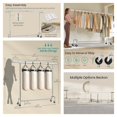 thumbnail image 4 of LEDREM Extendable Heavy-Duty Clothes Rack with Wheels, 243 lb Capacity Garment Rack for Bedroom and Laundry, Chrome-Plated Silver, 4 of 6