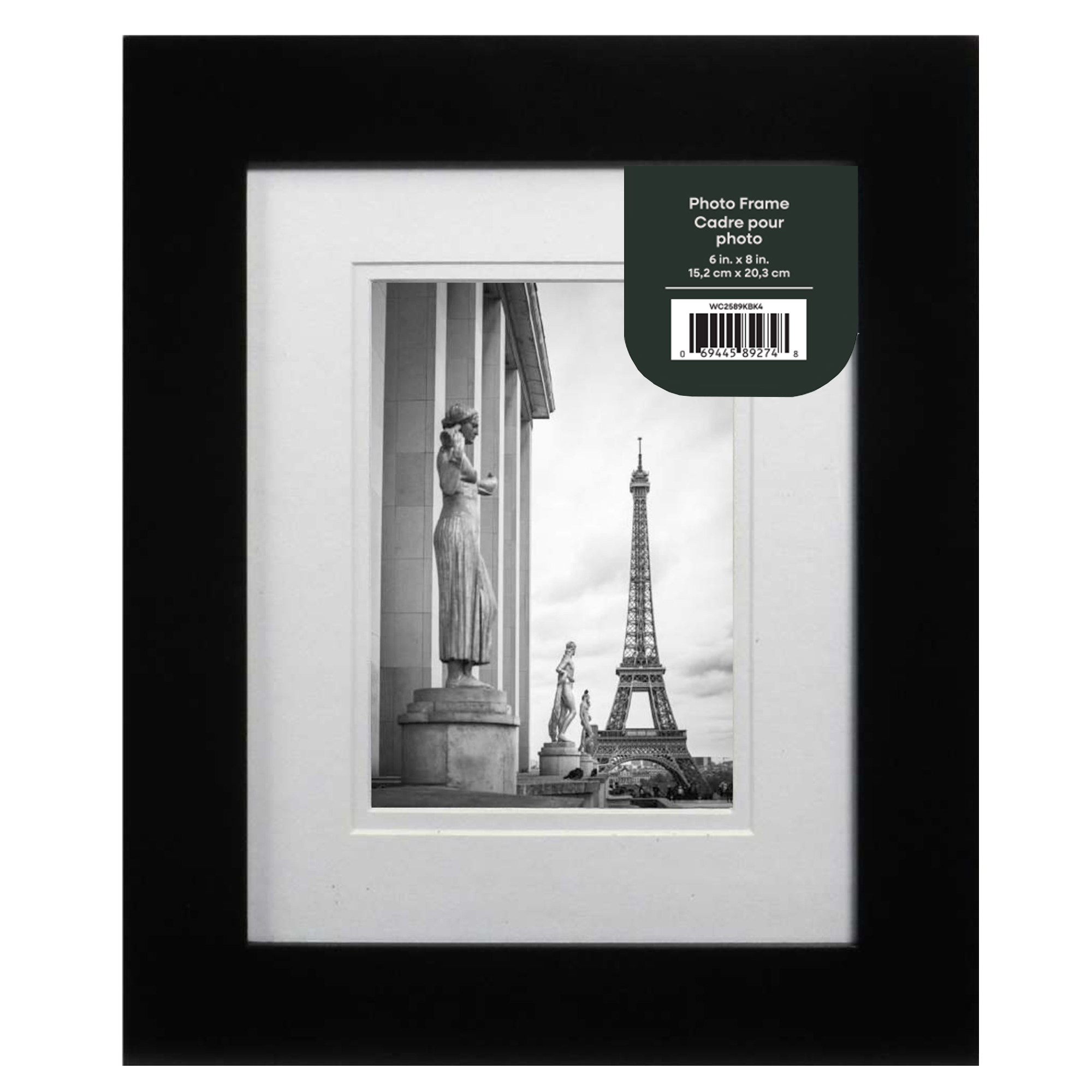 Unbranded Cadre photo Museum 6x8po , finition noir, Cadre décoratif pour table et mur